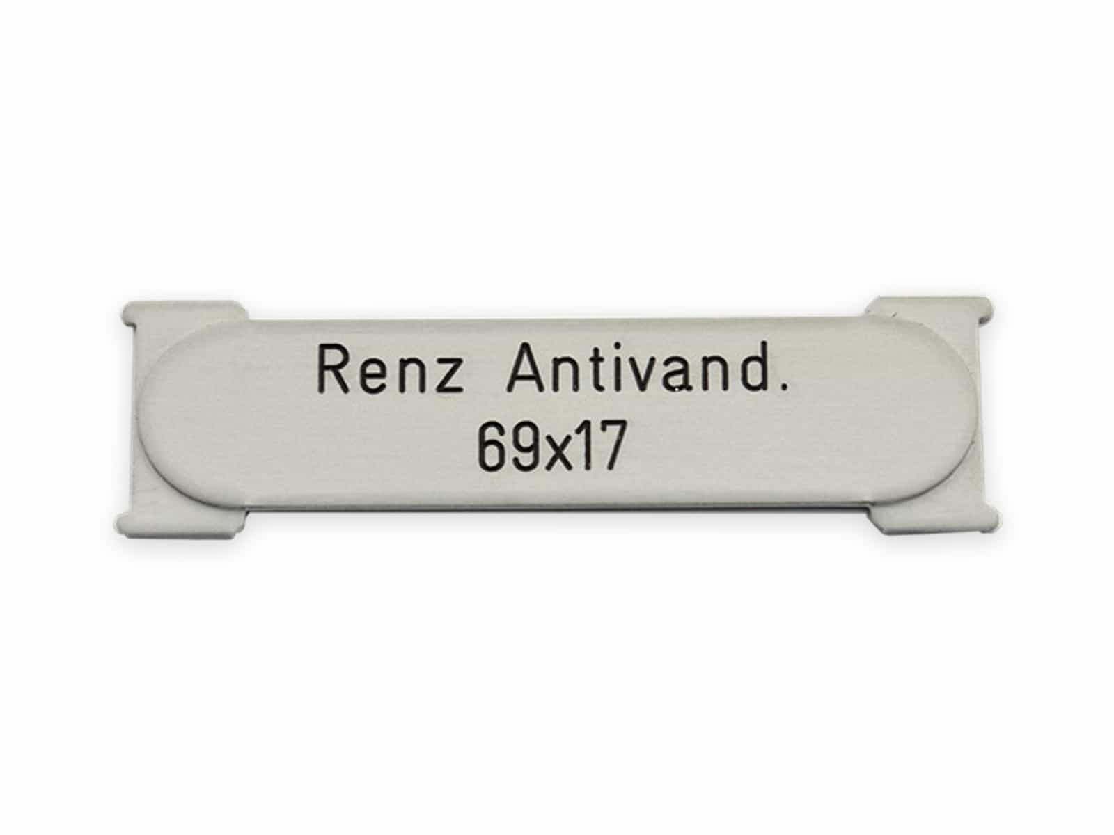 RENZ Antivand. 69 x 17 x 1,5 mm, INOX, RENZ Antivand. 69 x 17 x 1,5 mm, INOX
