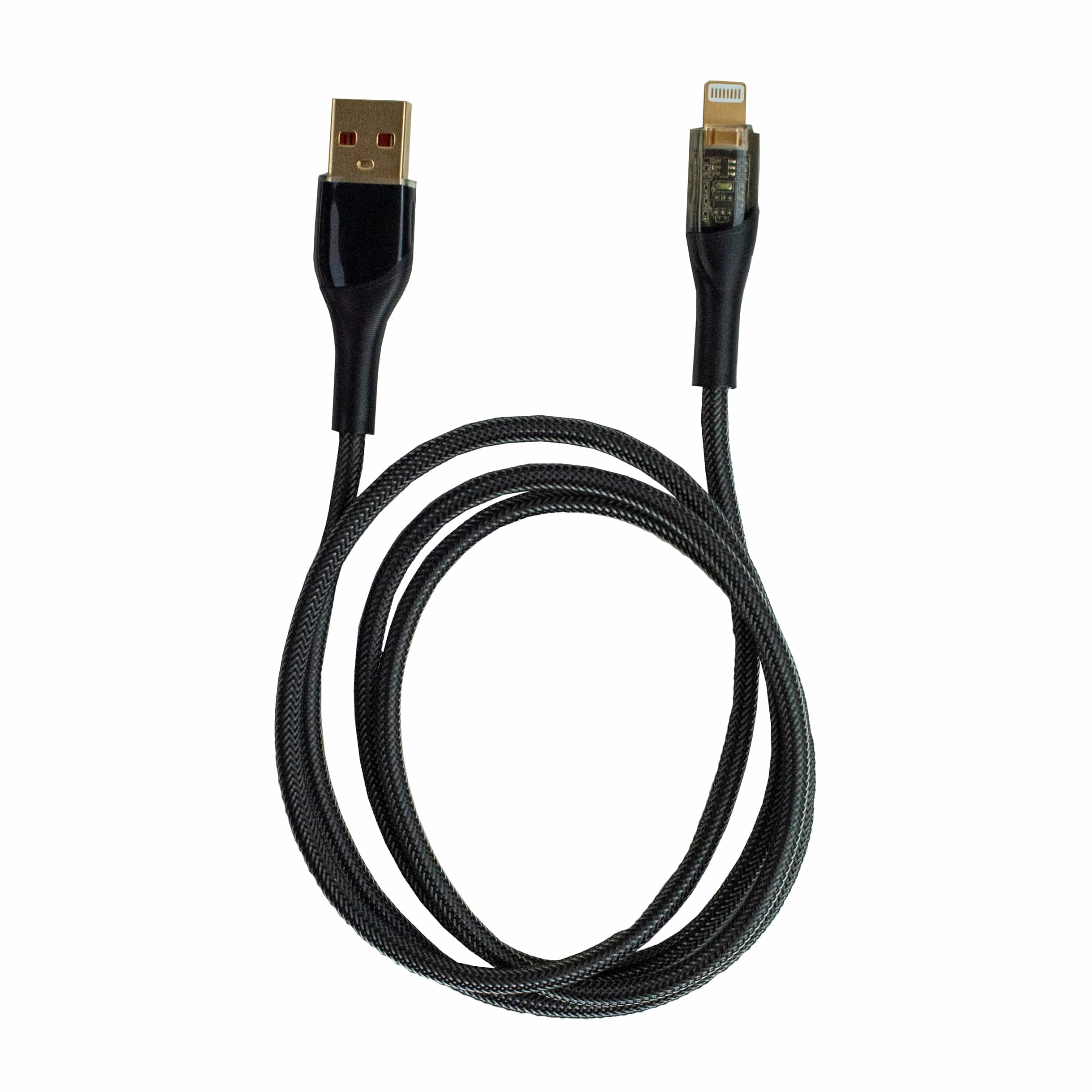 Lightning Ladekabel 1m Schwarz – USB-A Fast Charging geflochten, Lightning Ladekabel 1m Schwarz – USB-A Fast Charging geflochten